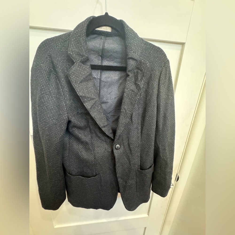 Armani Collezioni Textured Charcoal Blazer